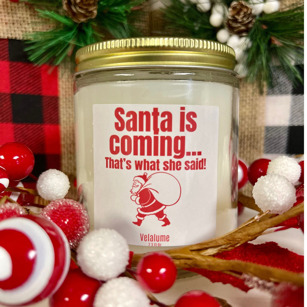 Santa Is Coming.....That's What She Said Candle